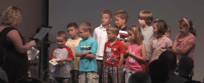Bible Books Award being passed out