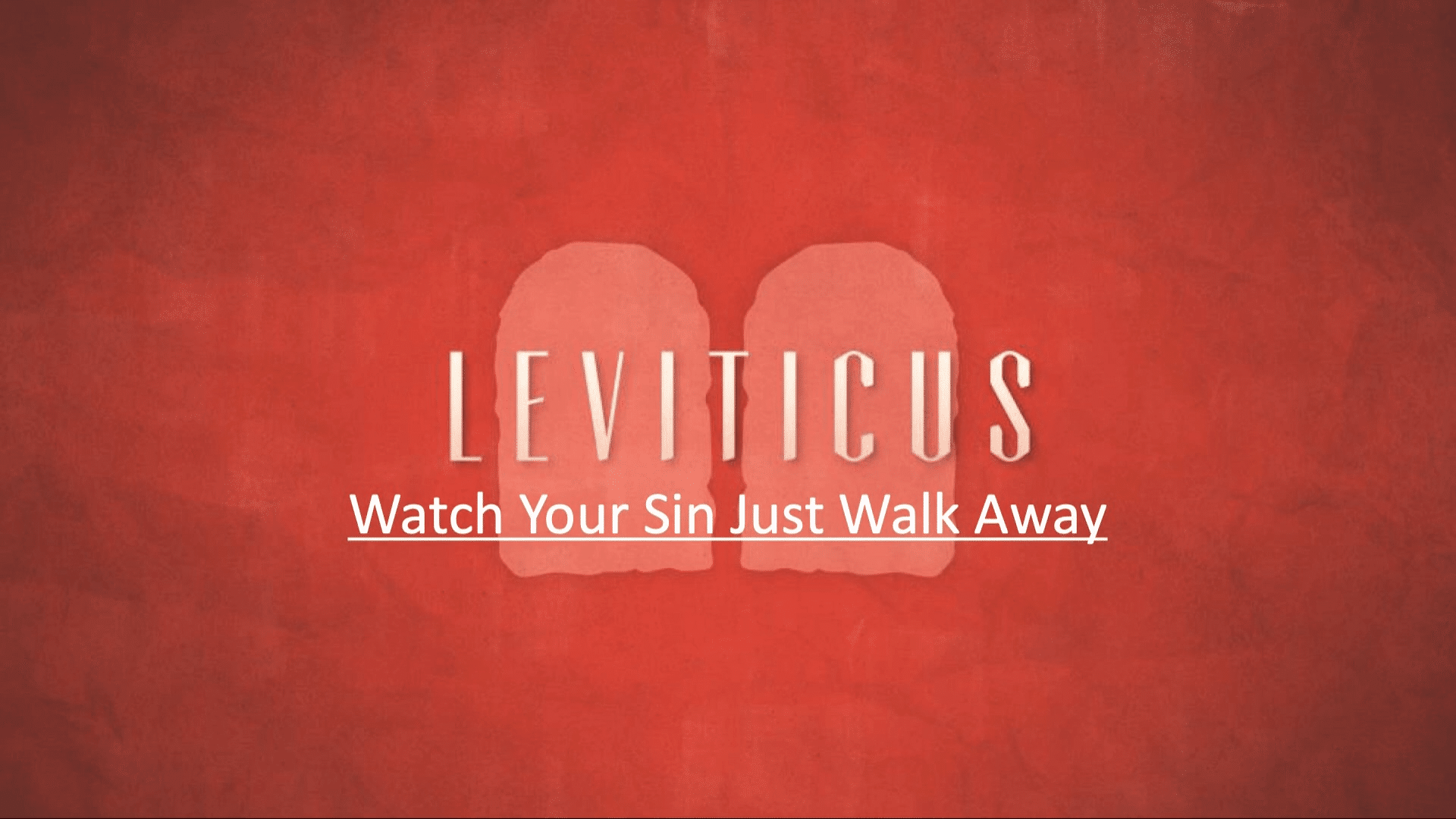 Watch Your Sin Just Walk Away